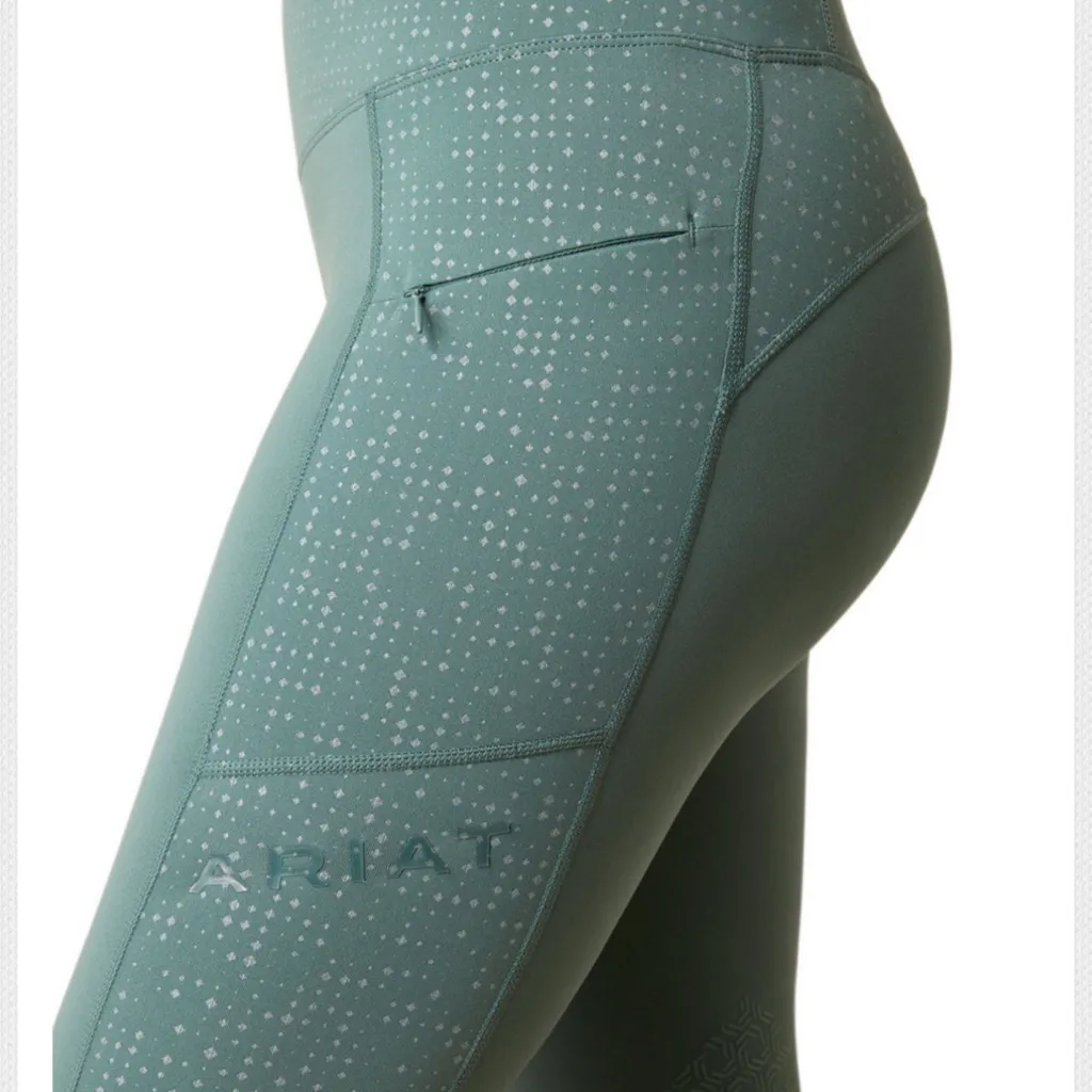 NWT ARIAT Eos Lumina Knee Patch Tight - Silver Pine - XS - Image 5