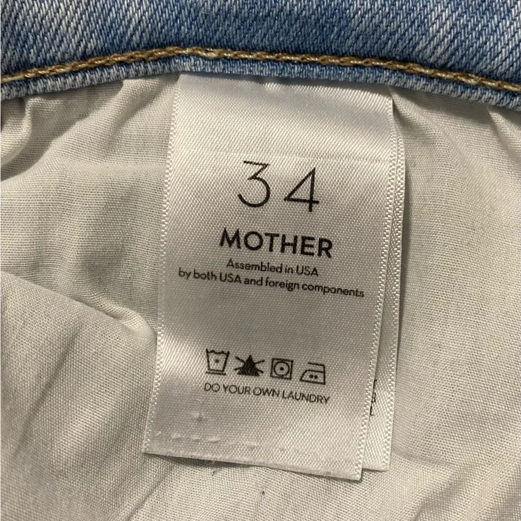 MOTHER The Mid Rise Dazzler Ankle Fray Jeans Blue Size 34 - Image 8