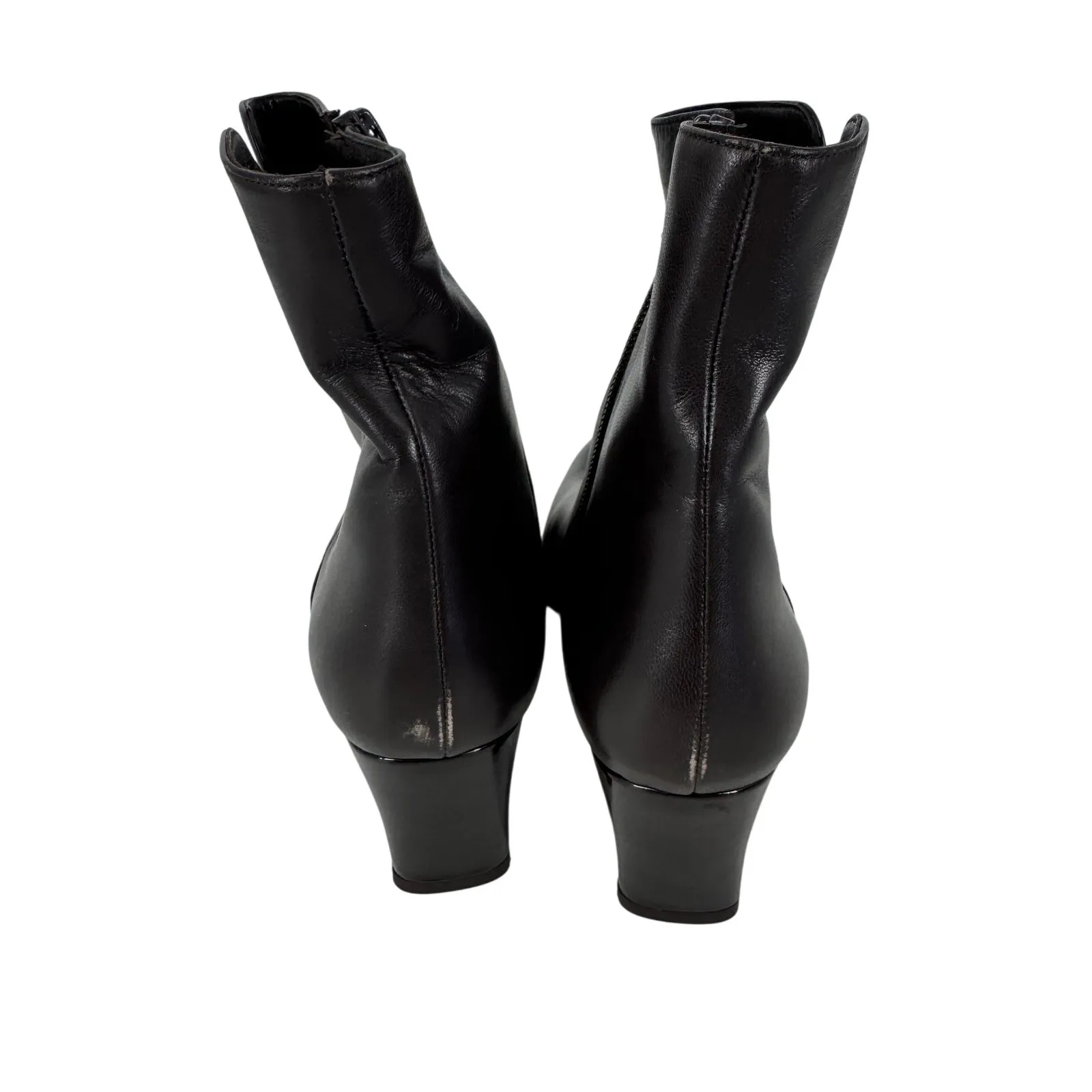 Stuart Weitzman Black Leather Heeled Boots - Image 3