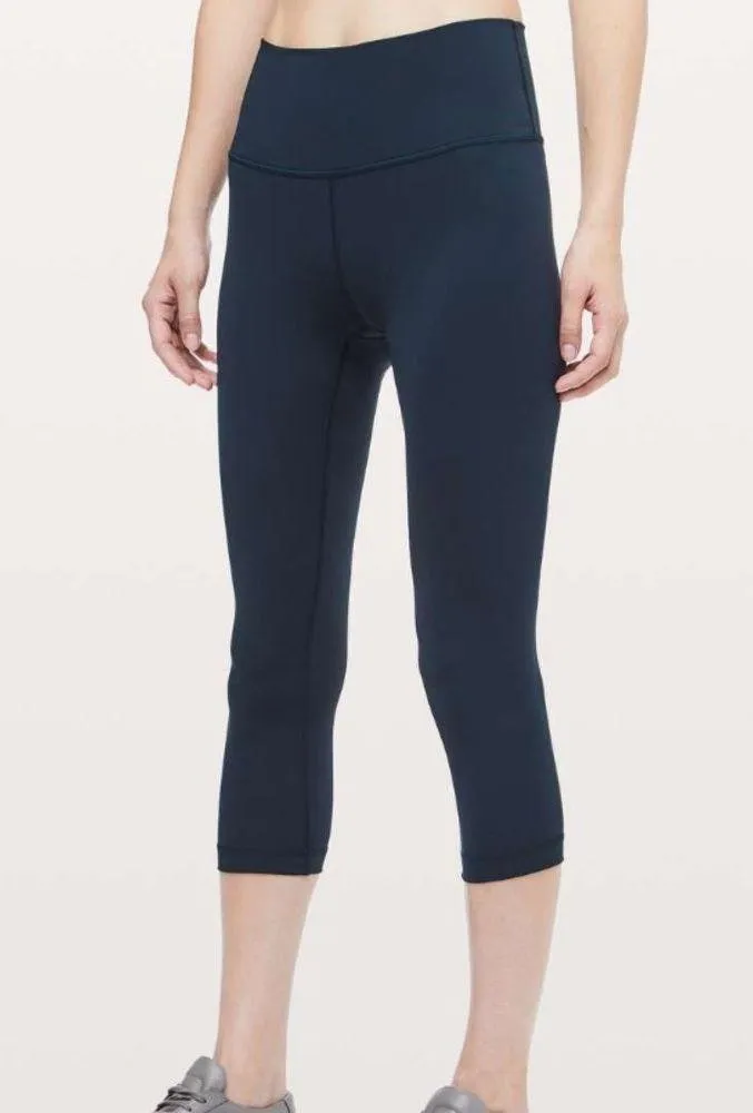Lululemon Wunder Under Crop (Hi-Rise) Leggings Luxtreme 21" True Navy Size 4 - Image 3