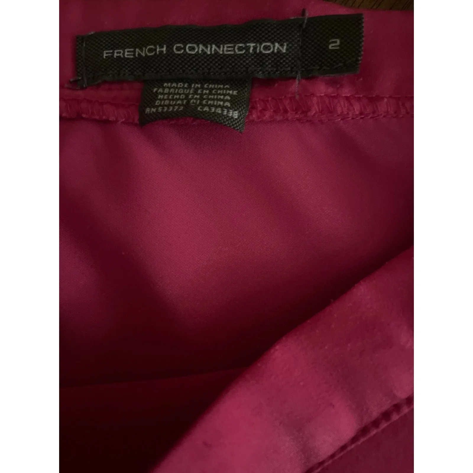 FRENCH CONNECTION Satin Midi Slip Skirt Hot Pink Size 2 Bright Fuchsia XS - Image 4