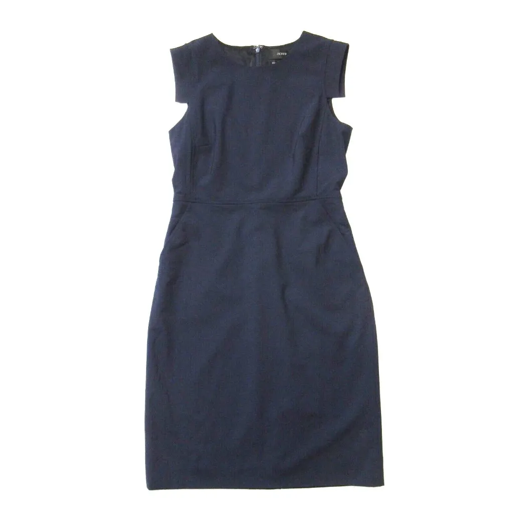 NWT J.Crew Resume Sheath in Navy Blue Italian Stretch Wool Dress 8 $228 - Image 2