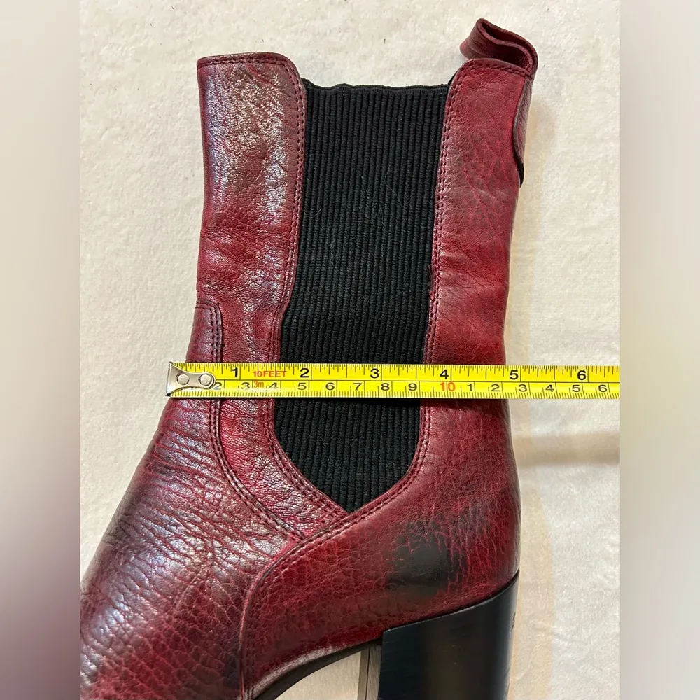 EMANUELE CRASTO Italian Leather Burgundy Chelsea Boot Size 40/9 Black - Image 14