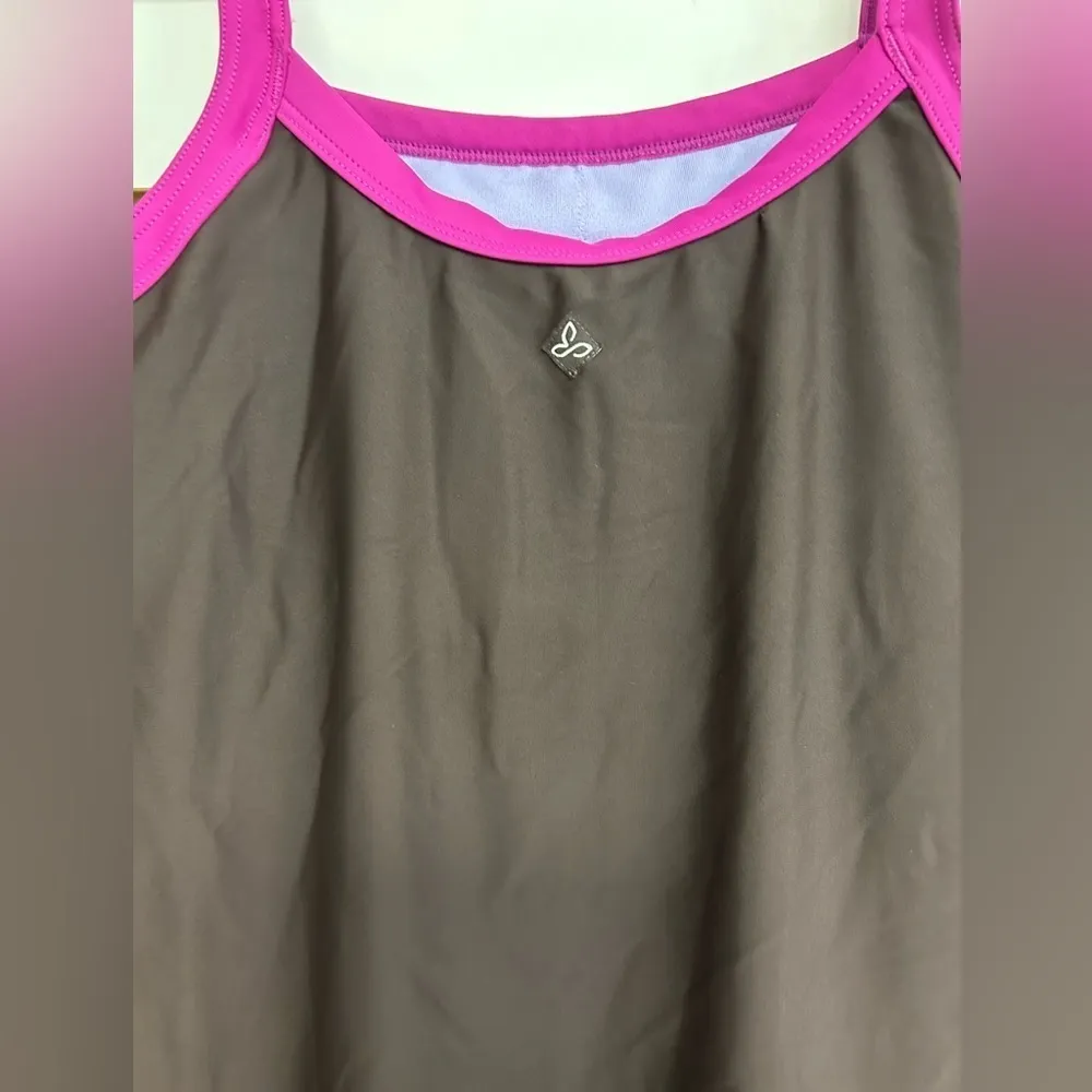 Prana Synergy Cover-Up Dress w/Built-In Shelf Bra Brown Pink Purple Size XS NWT - Image 5