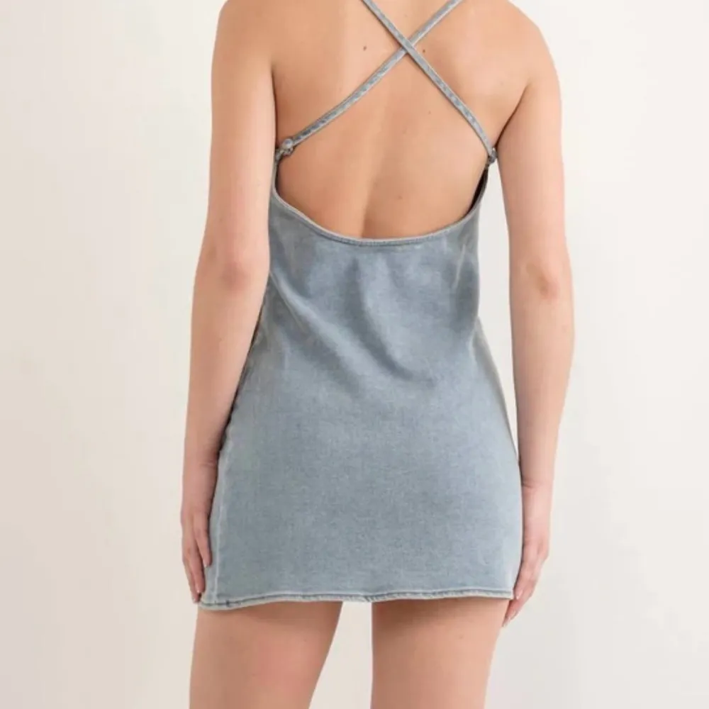 Pretty garage Chic Light Blue Denim Mini Dress 0146 - Image 2
