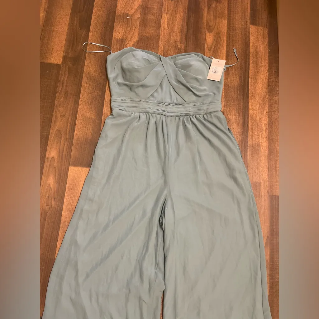 Birdy Grey Green Jumpsuit Wide-Leg High-Waisted - Image 2