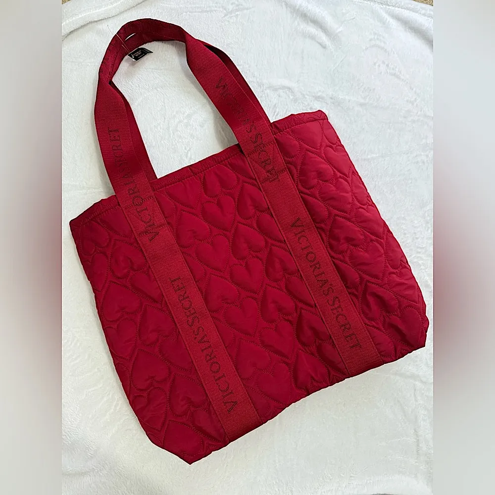 Victoria’s Secret red shopper with hearts - Image 2