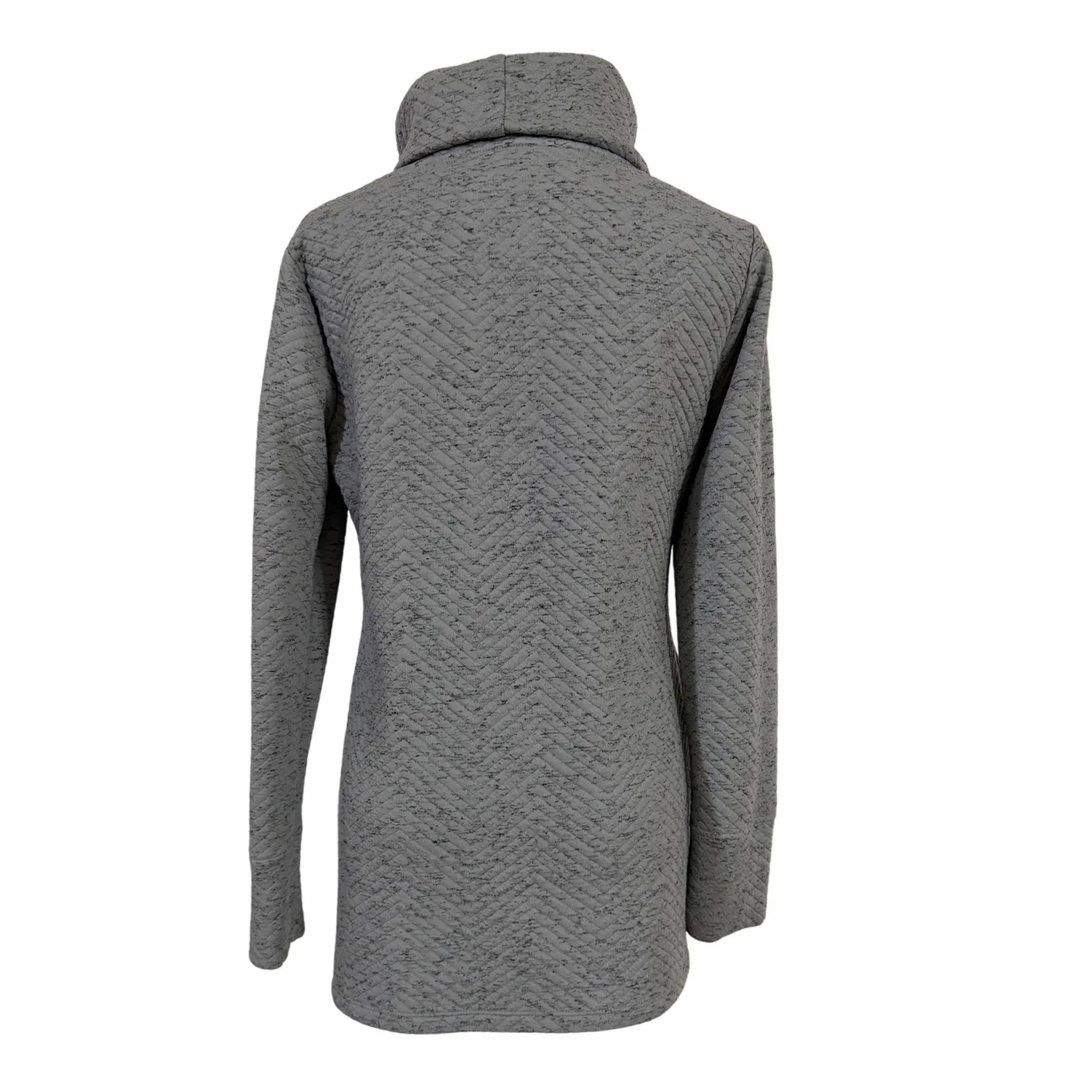 RBX Quilted Chevron Tunic Turtleneck Sweater Women M Gray Long Sleeve Casual Size undefined - Image 4