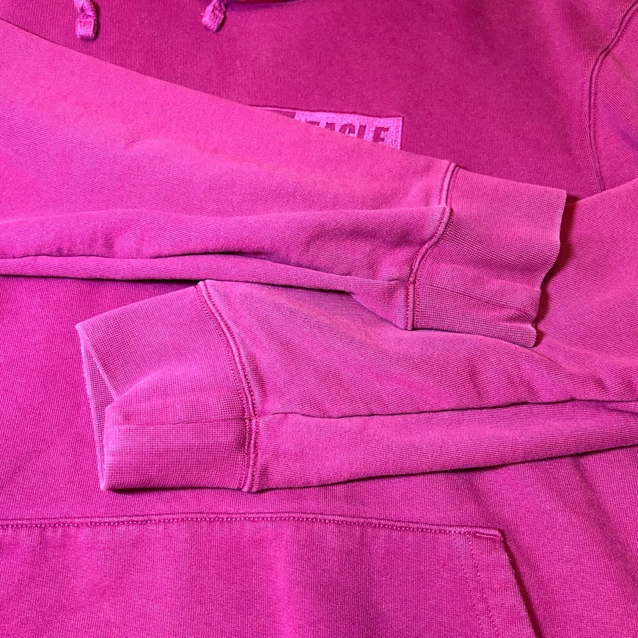 American Eagle Hoodie Womens Large Pink Pullover Logo‎ Drawstring Sporty Preppy - Image 9