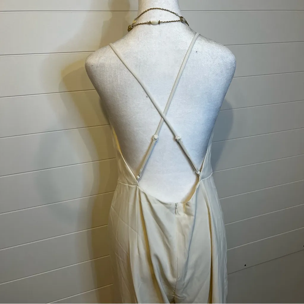 Love, Benito Elegant Cream Jumpsuit Minimalist Feminine Size 10 NWT - Image 11