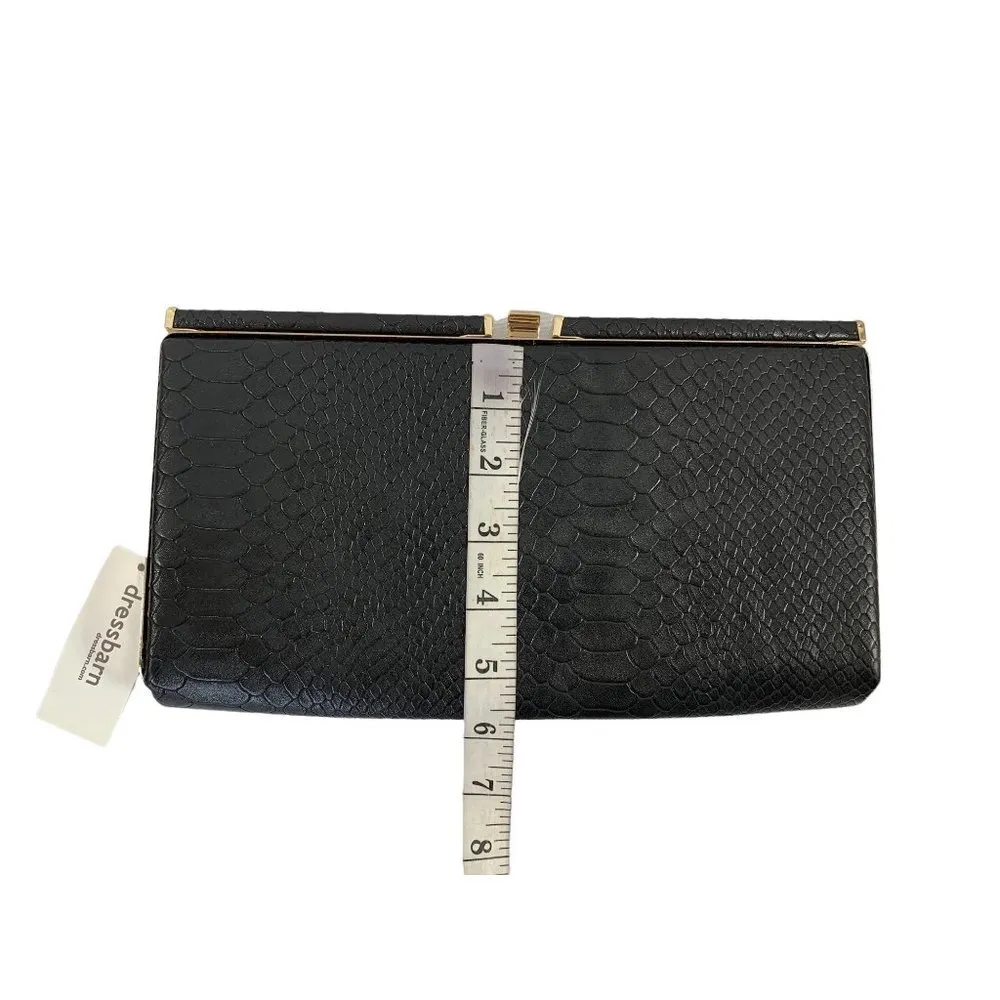 Dressbarn Women's Black & Gold Clutch Bag - Image 4