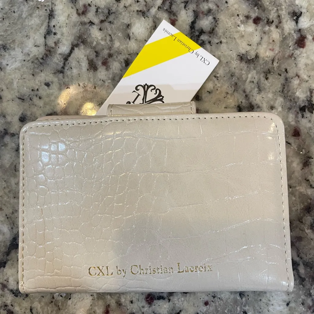 Christian Lacroix Cream Wallet with Gold Accent - Image 3
