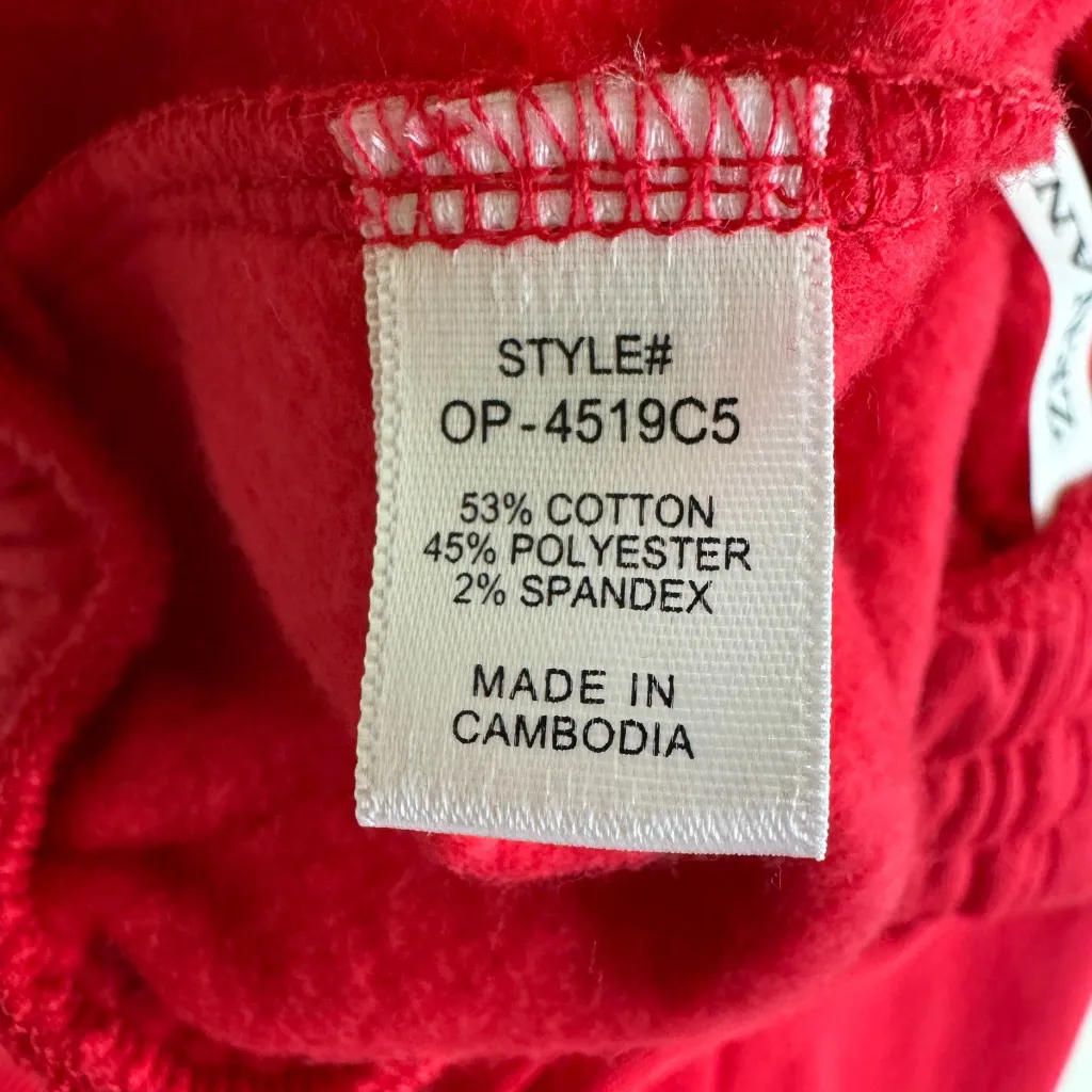 Zenana 2 Pcs Crop Sweatshirt Tracksuit Jogger Pants Set Outfit Active Loungewear Red Size Medium - Image 8