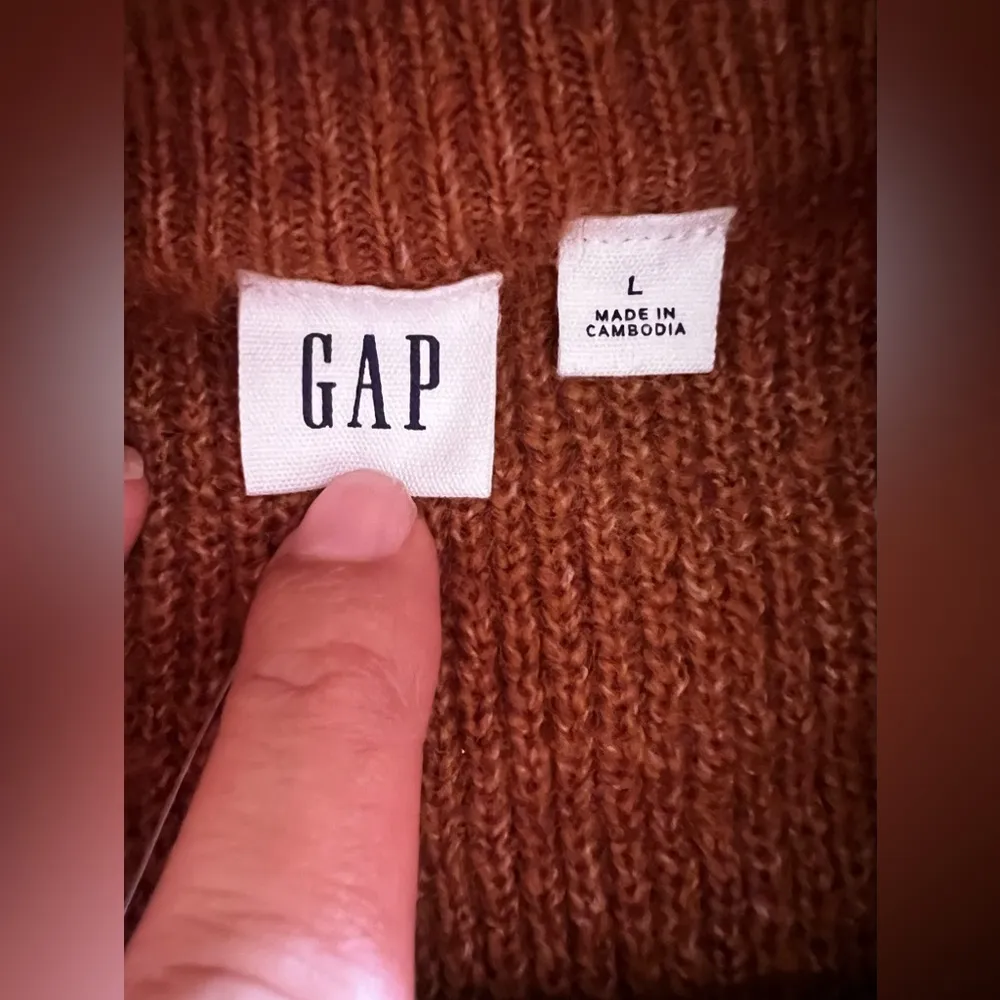 Gap crew  neck sweater GAP Sweater Unisex Size L RN 54023 Retro Knitting Brown - Image 6