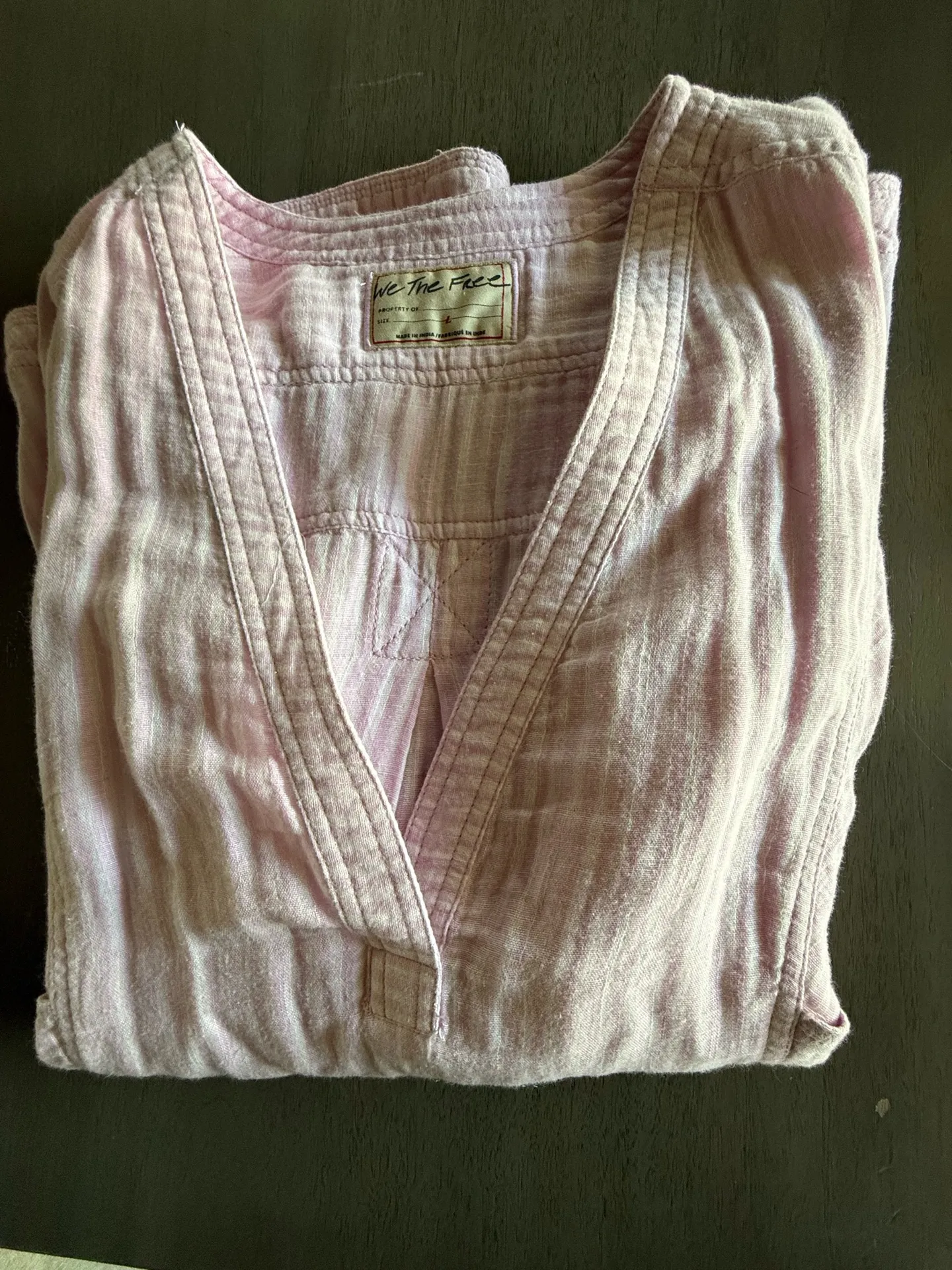 Free People pink & white stripe - color: pink rose oversized tunic top  - Image 7