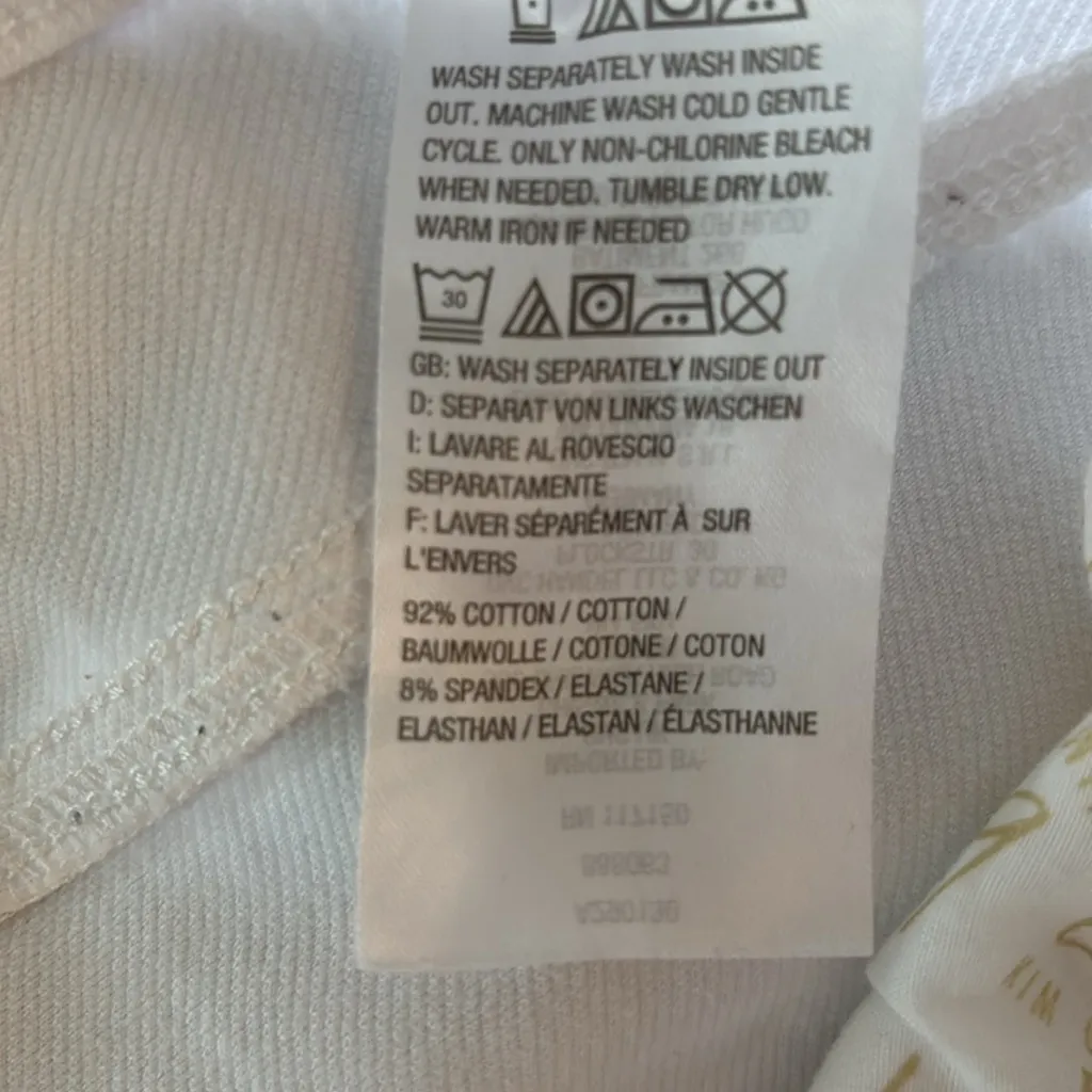 Belle Kim Gravel Stretch White Crop Jean Sz 16X22” Classic 5 Pocket Flare Hem - Image 7