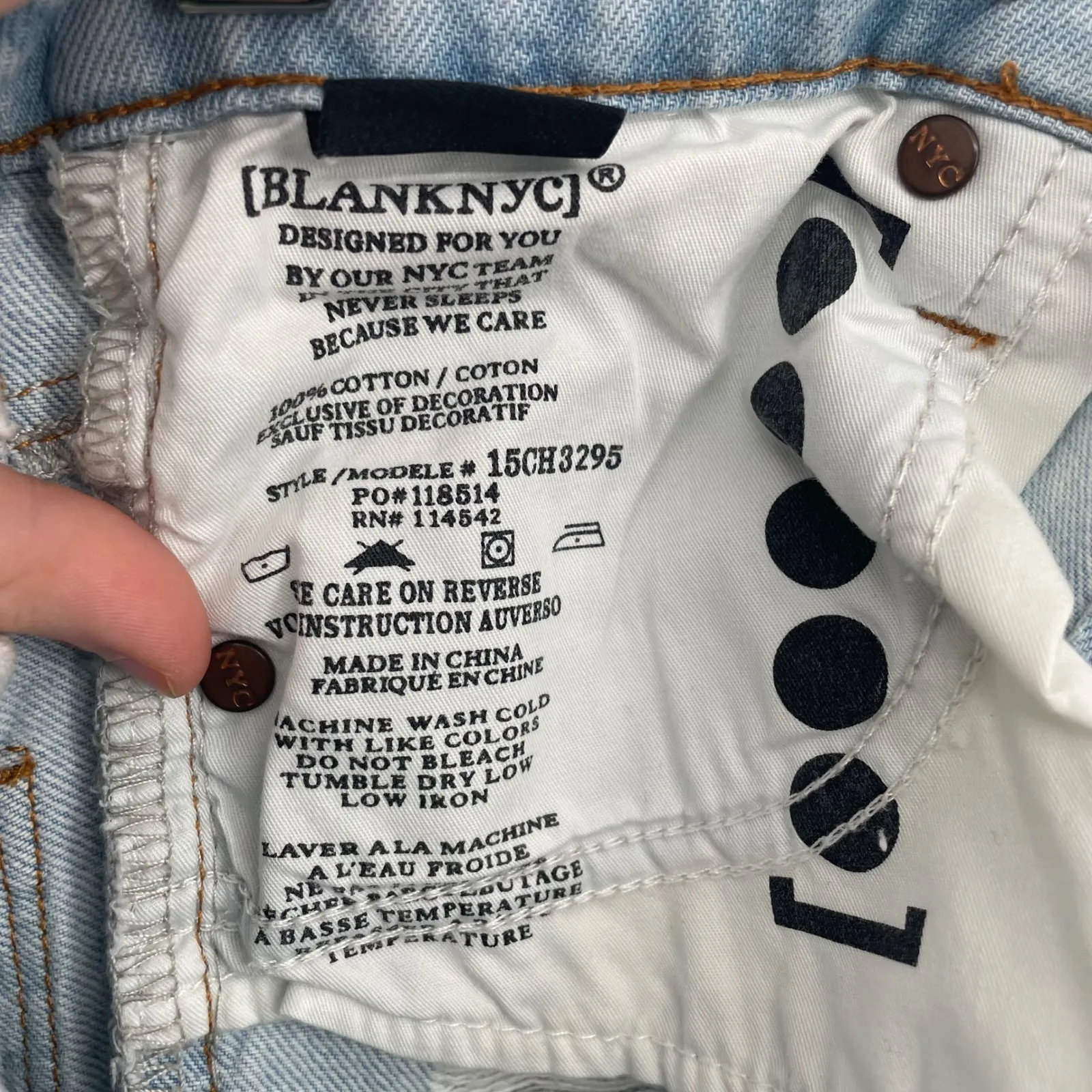 BLANKNYC Madison Crop High Rise Distressed Bandana Patch Jeans Size 25 Blue - Image 7