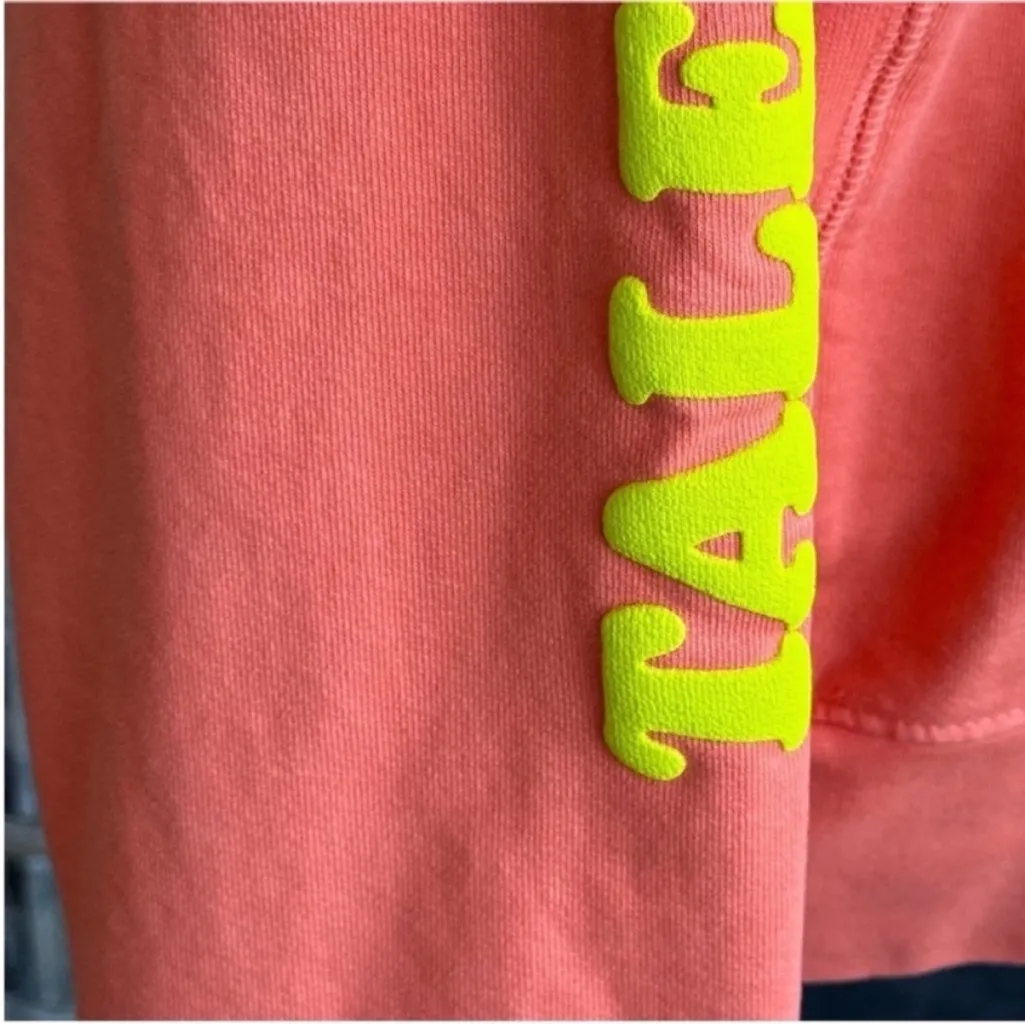 TALENTLESS Women's Vibrant Coral Hoodie with Yellow Details - Image 10