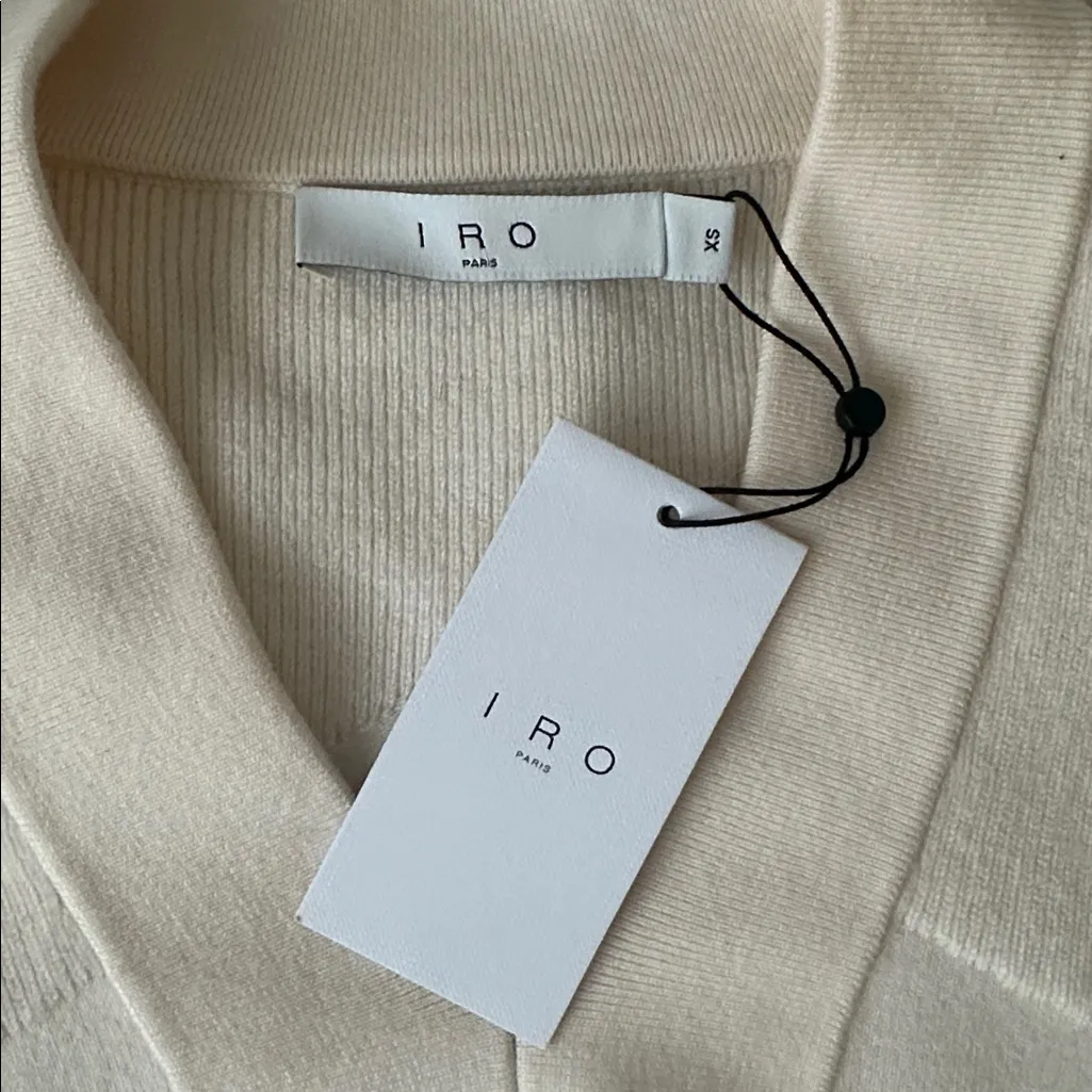 IRO PARIS Elegant Cream V-Neck Sweater - Image 5