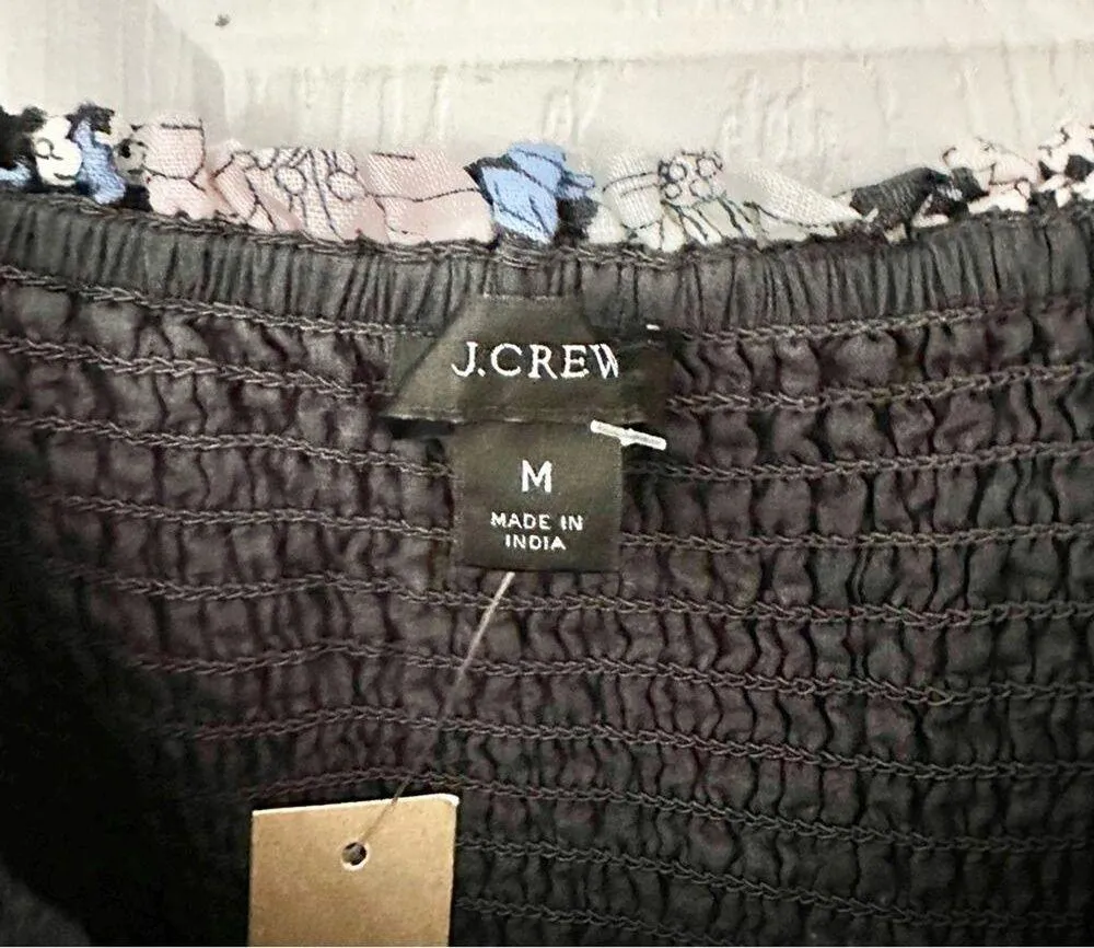 J Crew NWT Linen Daydream Midi Dress Side Slit in Navy Blue Zinnia Floral Medium - Image 11