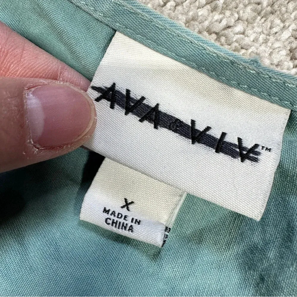 Ava & Viv Plus Size Balloon 3/4 Sleeve A-Line Tiered Dress Flowy in Teal Size X - Image 14