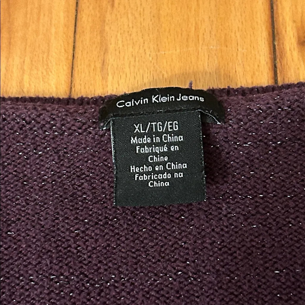 Calvin Klein Jeans Purple Sparkly Sweater - Image 3