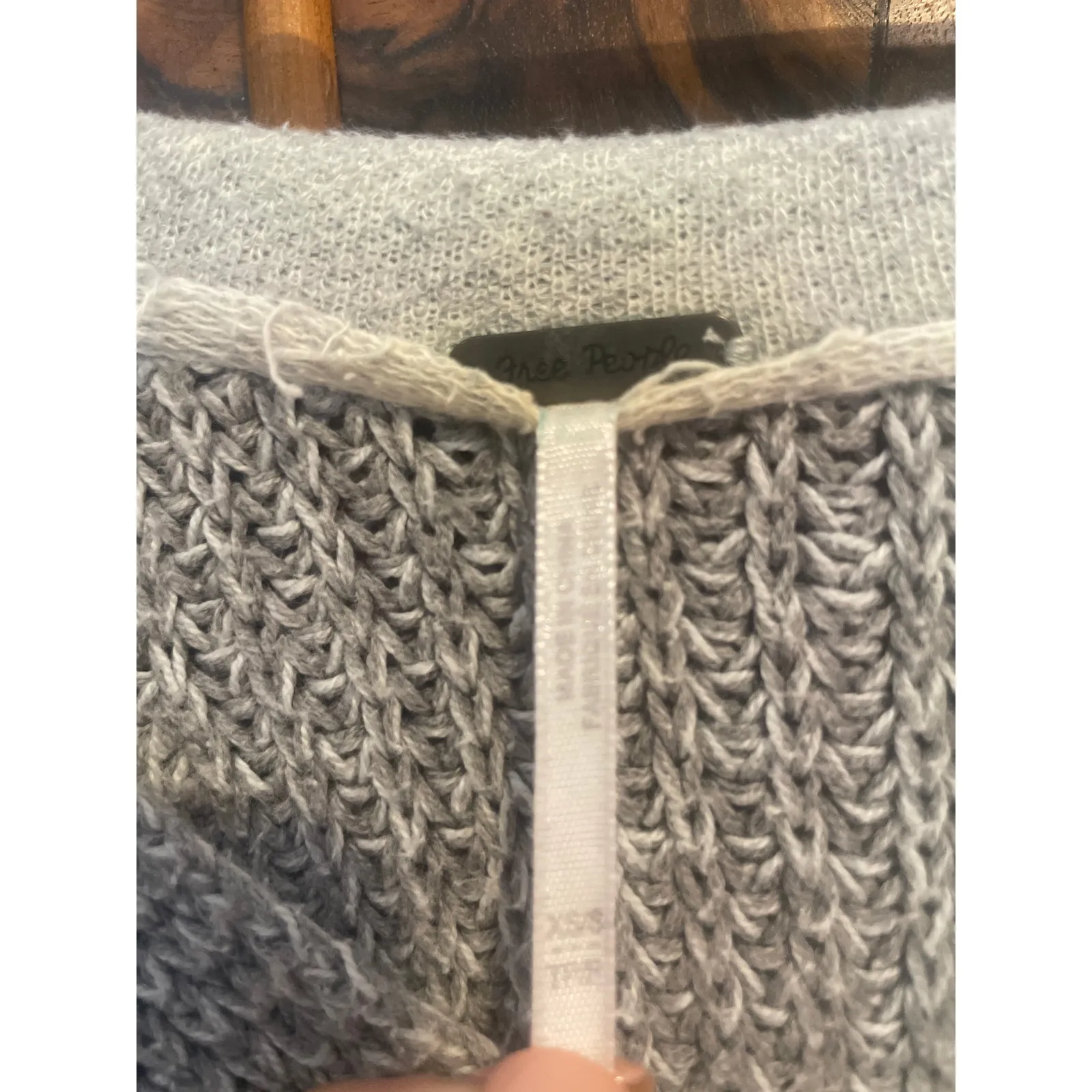 FREE PEOPLE Take Me Over Chunky Oversize Sweater Gray Size XS / S Slouchy - Image 3