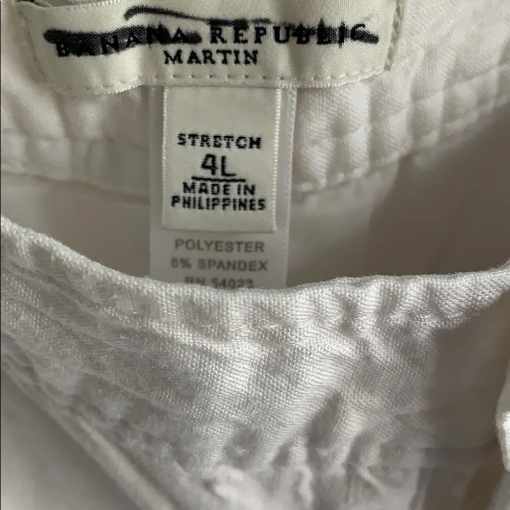 Banana Republic Martin Fit White Linen Pants 4L - Image 2