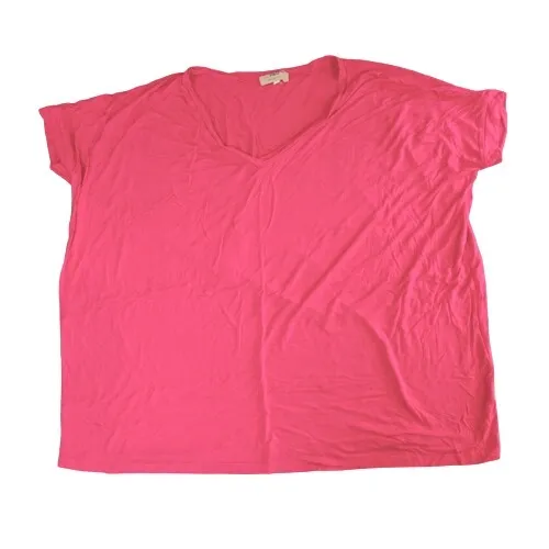 Piko Soft Jersey Knit Cuffed Sleeve Oversized Pink T-Shirt MEDIUM Cozy Chic‎ - Image 3