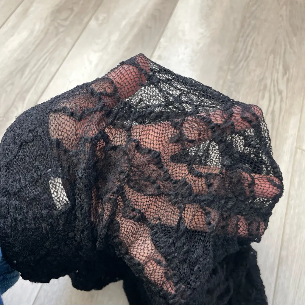 Lace Flare Pants high rise womens Black (small medium) whimsygoth dark bohemian - Image 5