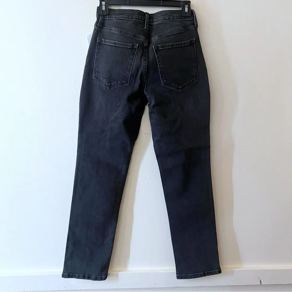 Banana Republic High Rise Straight Jeans Womens 25 Gray Denim Dark Wash New - Image 3