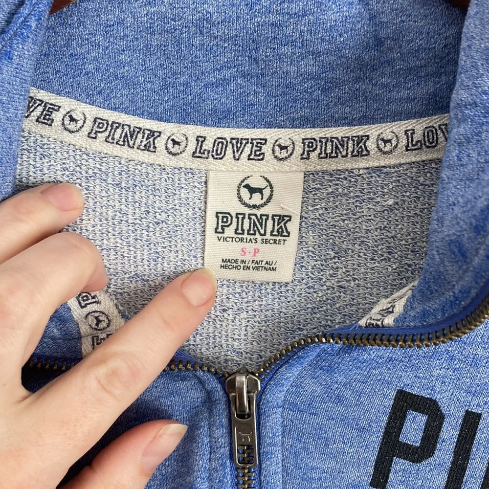 Pink| Blue 1/2 Zip Sweatshirt sz small - Image 3