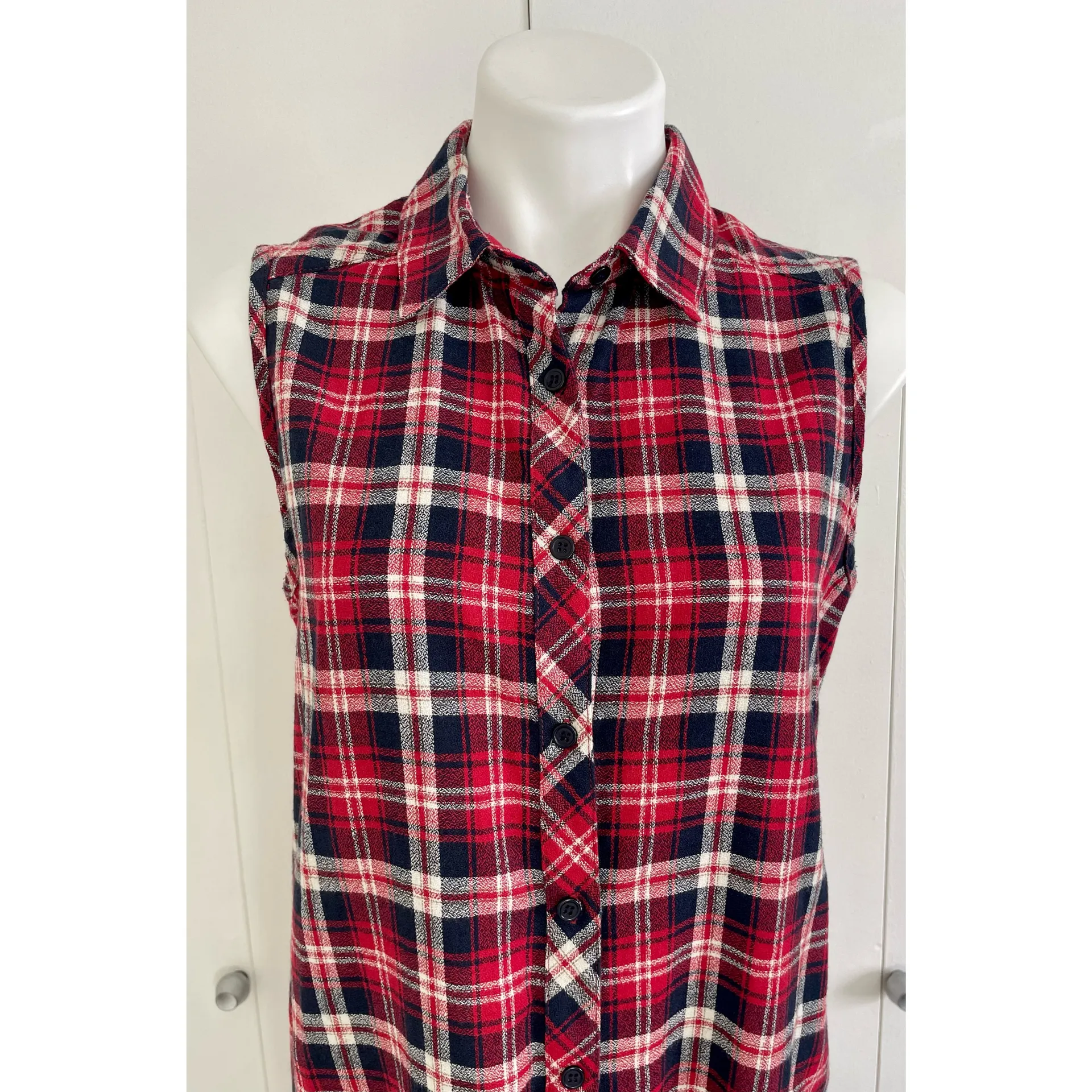 Red Plaid Shirtdress - Image 6