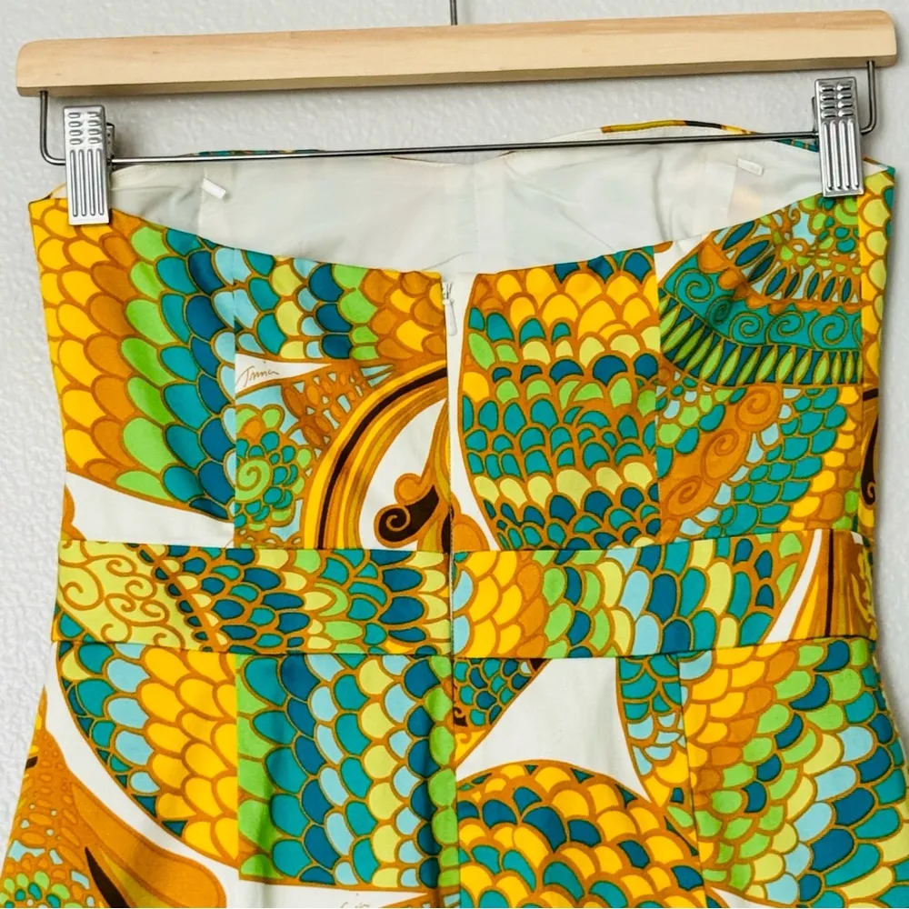 Trina Turk for Banana Republic Blue Pisces Printed Cora Strapless Dress Size 0 - Image 7