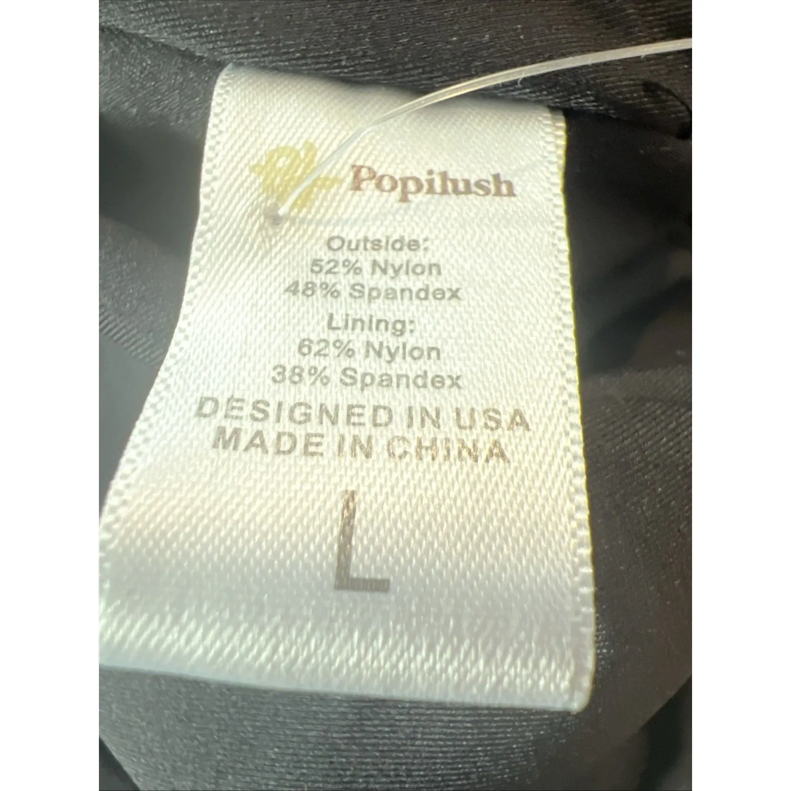 Popilush One Piece Swim Suit Large Black - Image 3