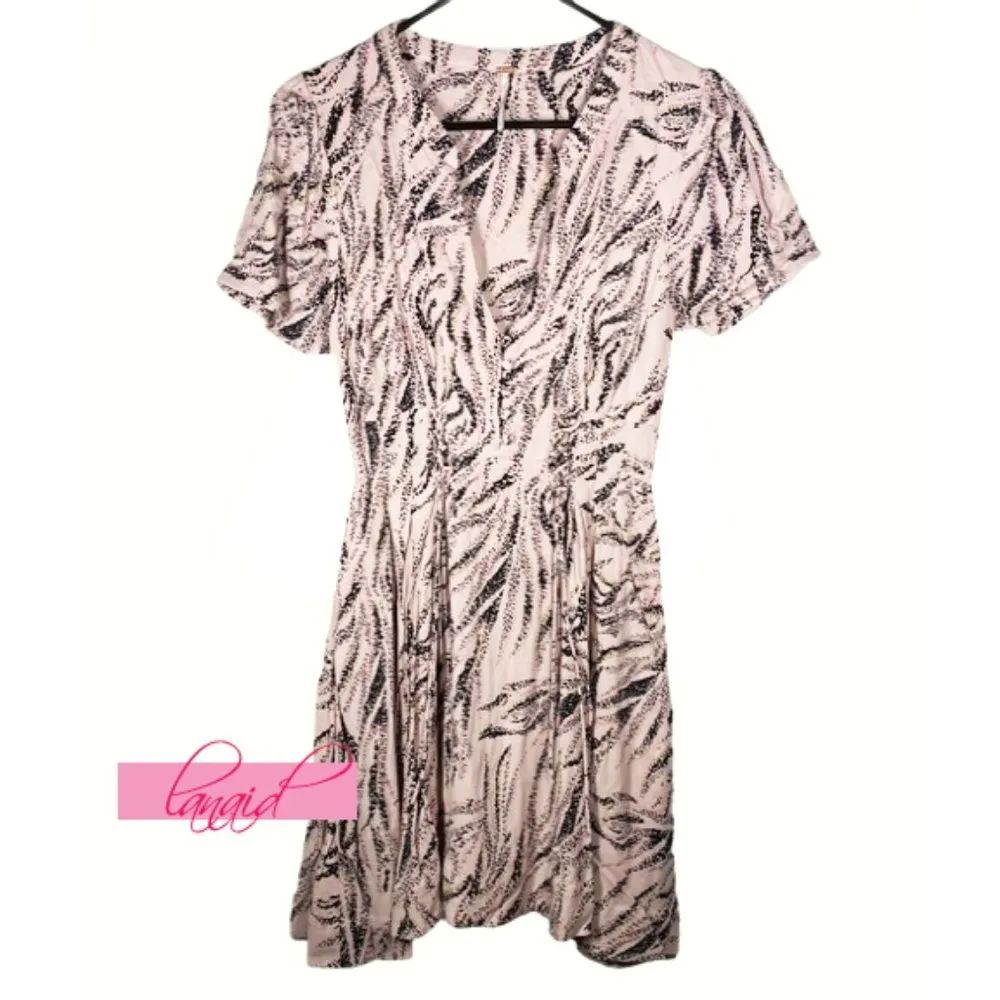 Dream Girl Mini Pink V-Neck Lace-Up Corset Fit & Flare Skater A-Line - Image 5