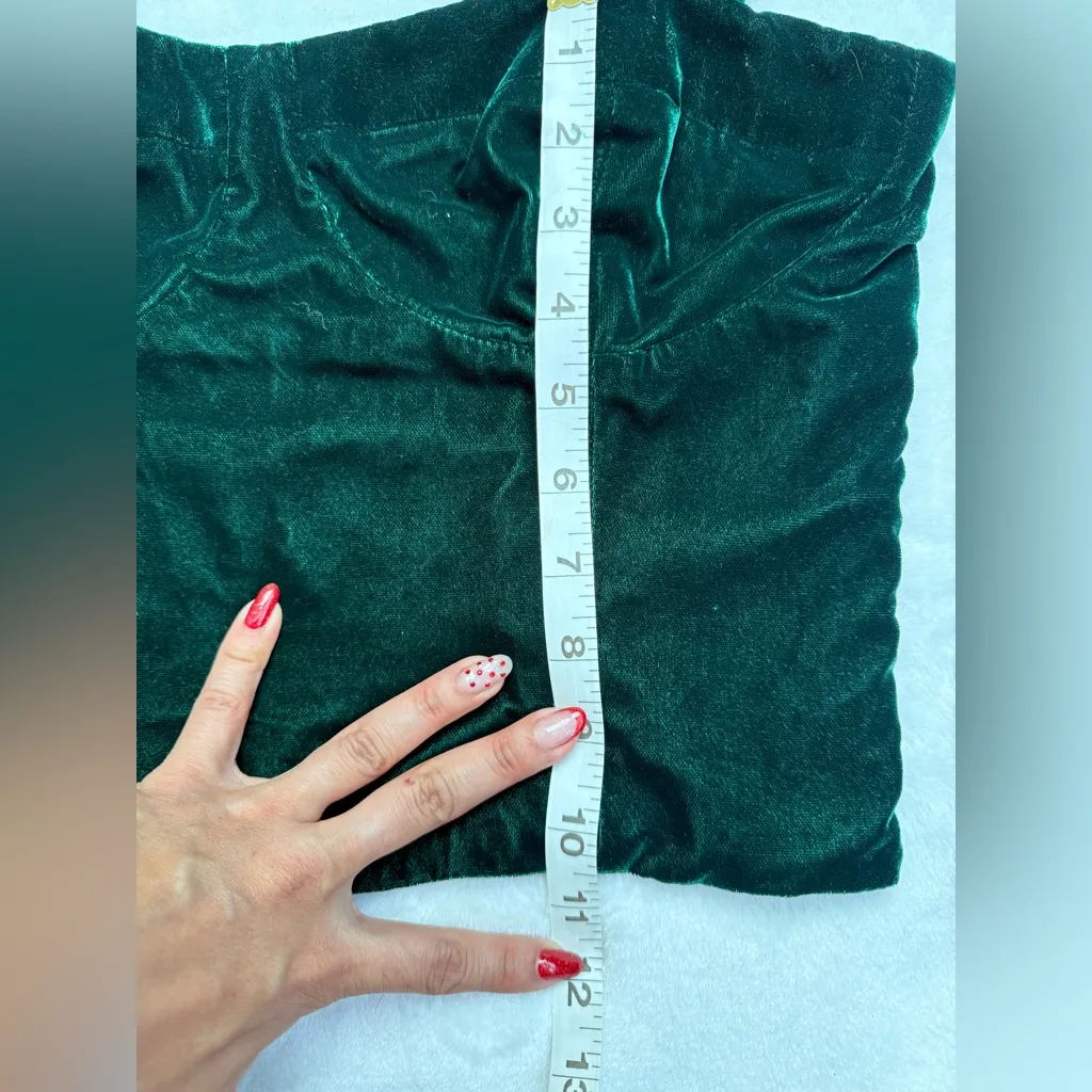 Aqua Velvet Dark Green Crop Top - Image 7