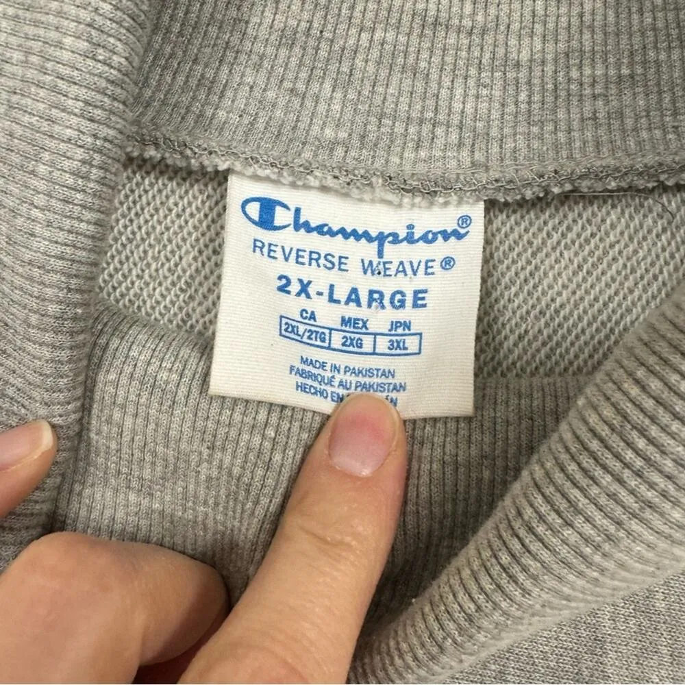 Champion Reverse Weave Grey Turtleneck Sweater Womens 2X Pullover Casual Boxy - Image 4