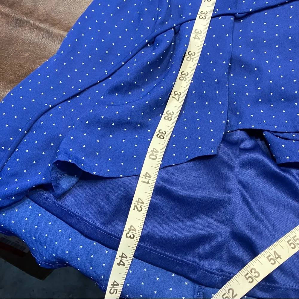 Lulus Farah Royal Blue Print Midi Wrap‎ Dress Womens XS Spring Wedding Elegant - Image 15