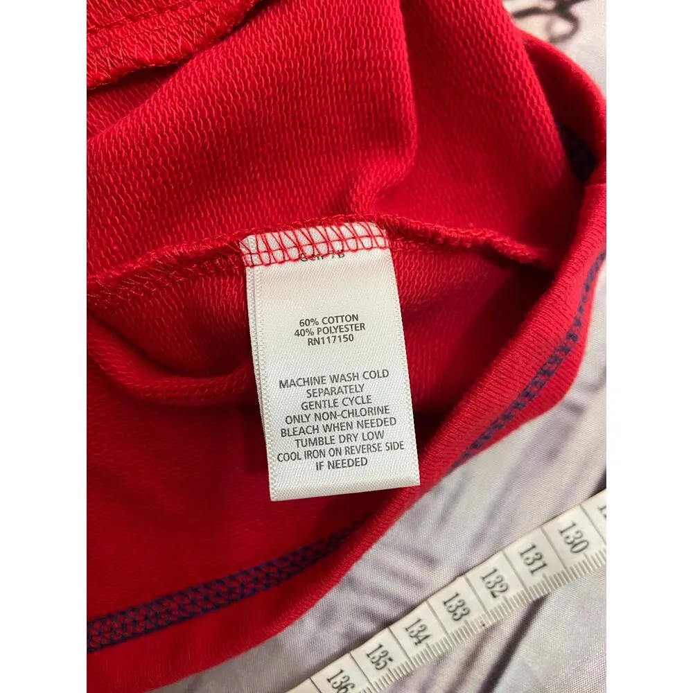 Quacker Factory Vest Womens L French Terry Rhinestone Zip Front Red Mock Neck Size L - Image 9