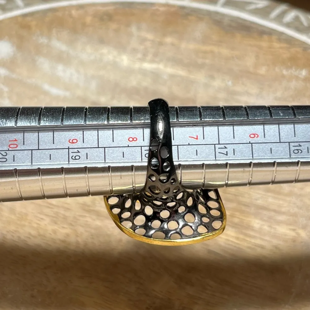 NWOT Black Rhodium 925 Sterling Silver Aquamarine Statement Ring - Image 10