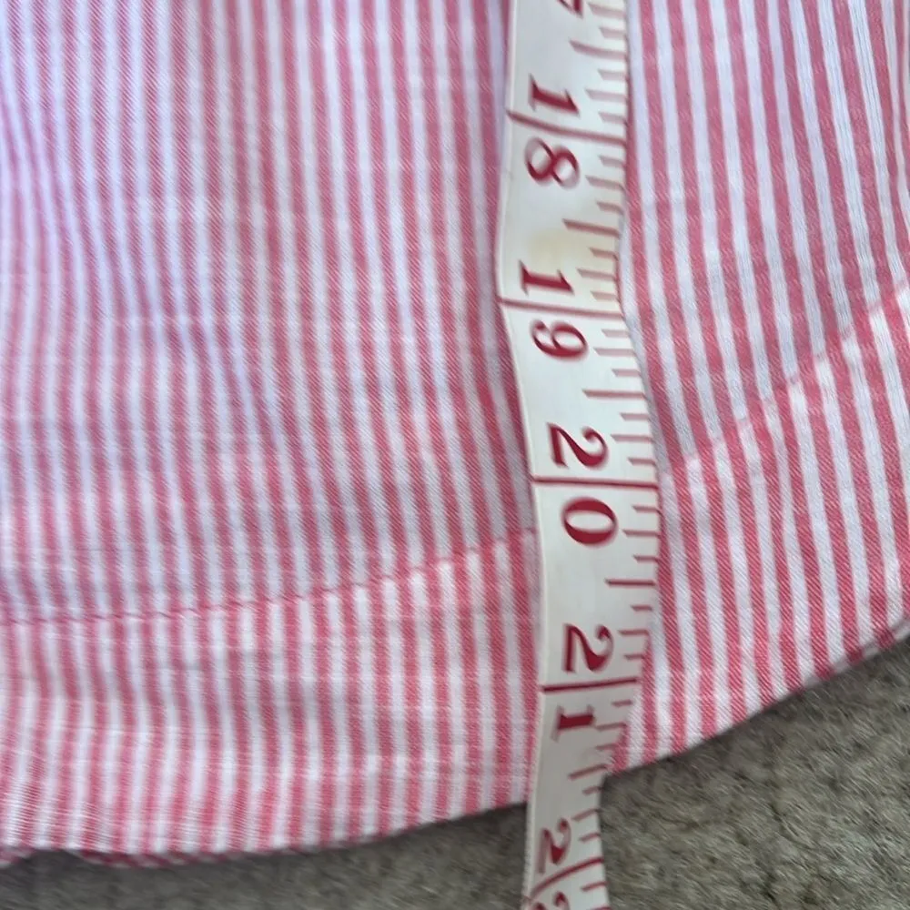 Anthropologie Hd in Paris French pink white seersucker sleeveless button down S - Image 12