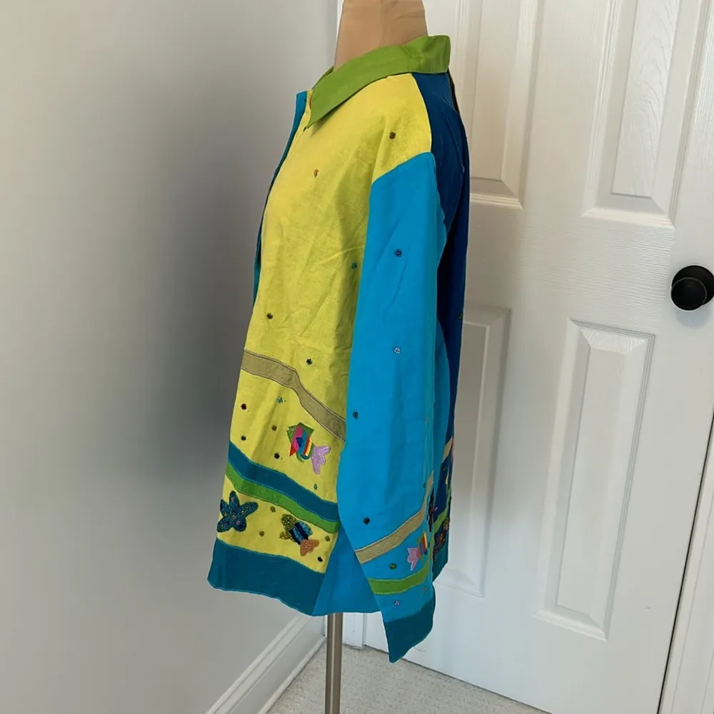 Quacker Factory Beaded Embroidered Sea Life Jacket - Image 3