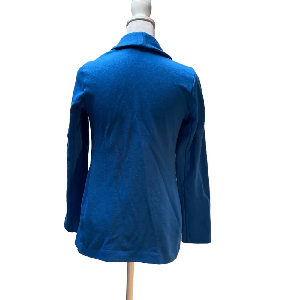 Weekend Blue Long Sleeve Women's Knit Blazer with Pockets Size XXSP - Image 3