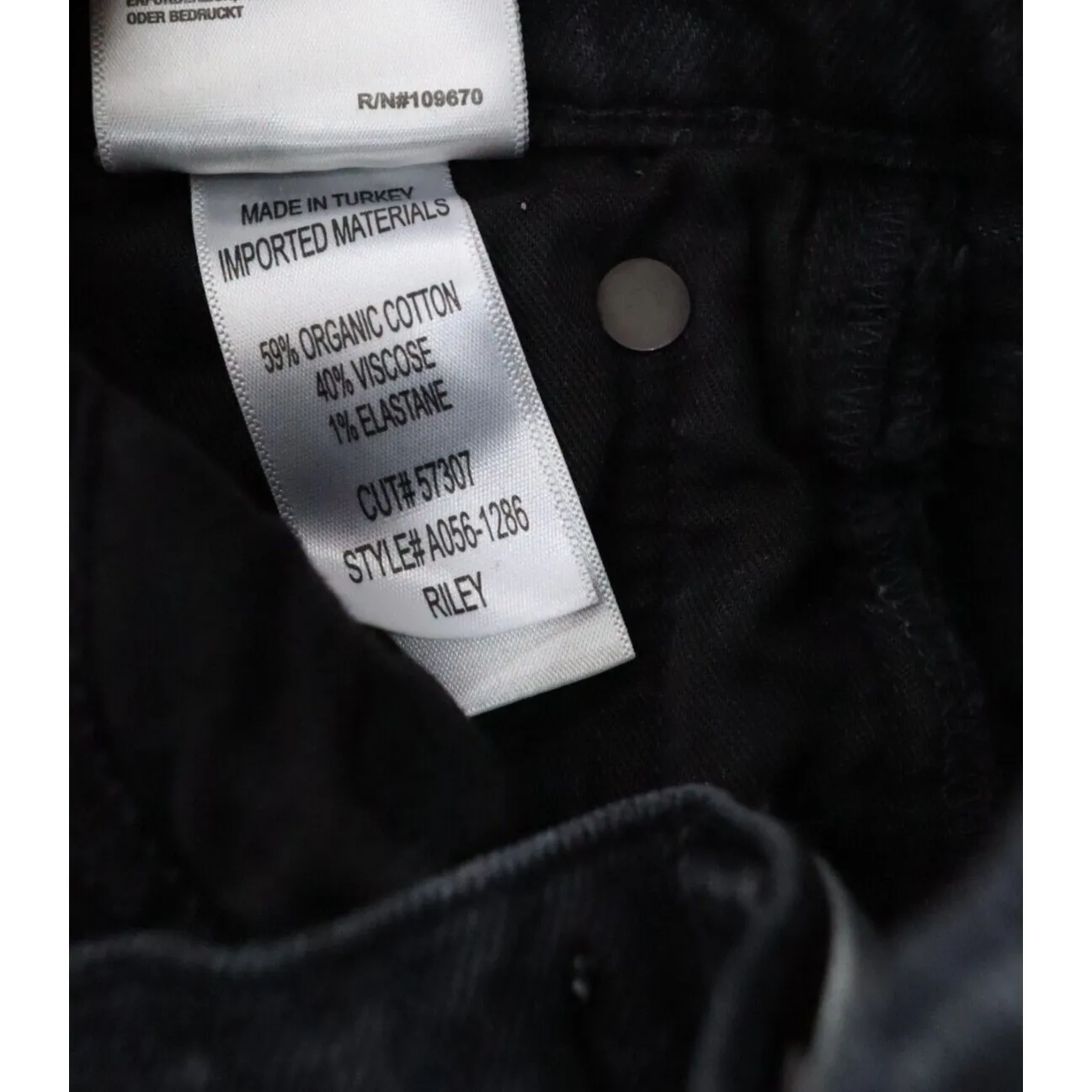 AGOLDE Riley High Rise Straight Crop Jeans Panoramic Black Denim Size 24 $198 - Image 5