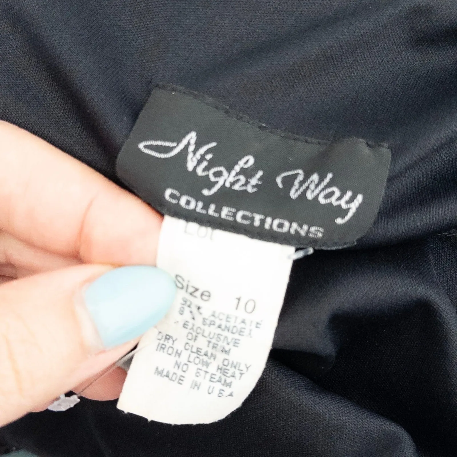 VTG Night Way Womens Dress Size‎ 10 Black Asymmetrical Sparkle Y2K Glam Goth - Image 9