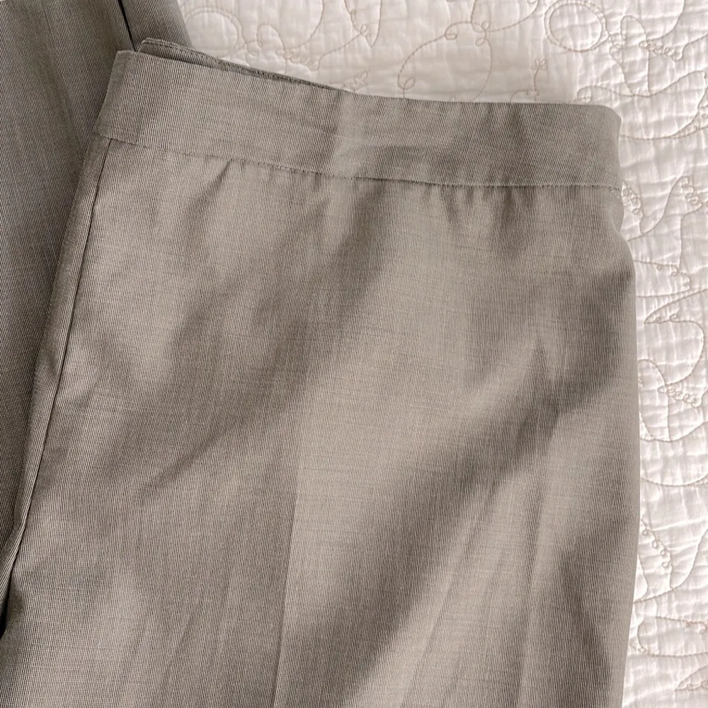 Evan-Picone Trousers Pants Straight Leg Grey Brown Size 18 Ankle Flat Front - Image 7