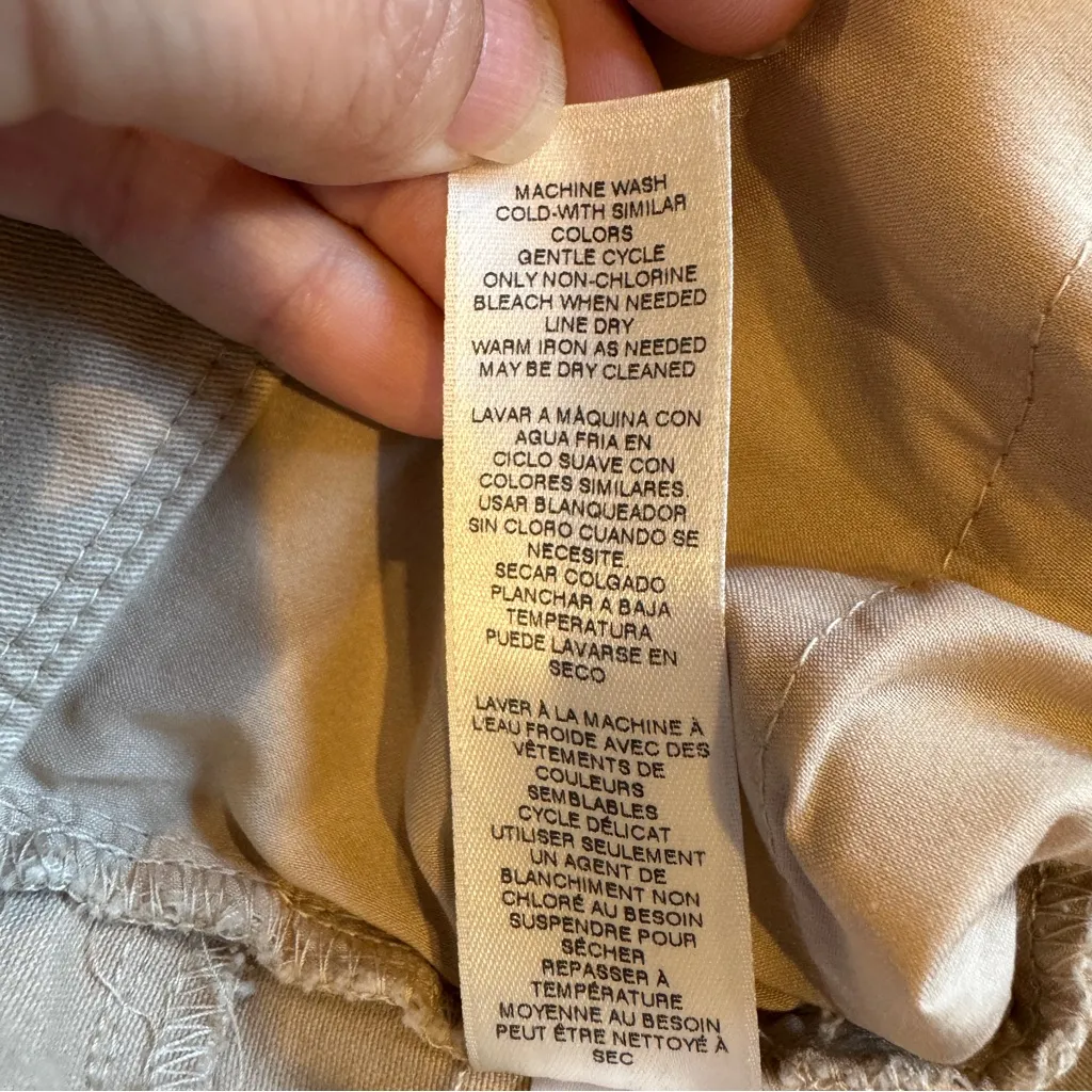 WHBM White House Black Market Womens Khaki Color Skimmer Cargo Jeans‎ Size 14 - Image 7