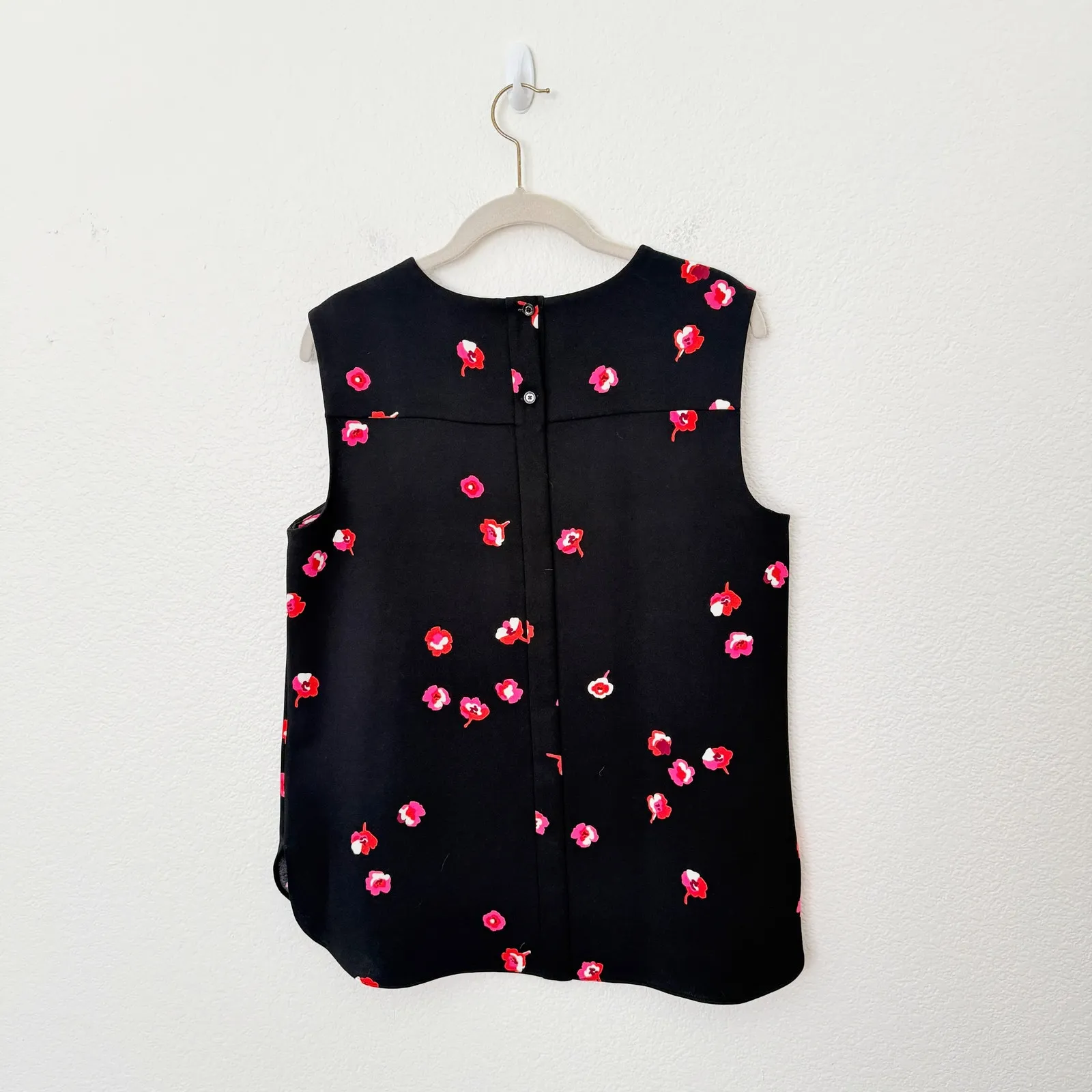 [Kate Spade New York] Black Cherry Blossom Floral Print Sleeveless Blouse Sz 10 - Image 3