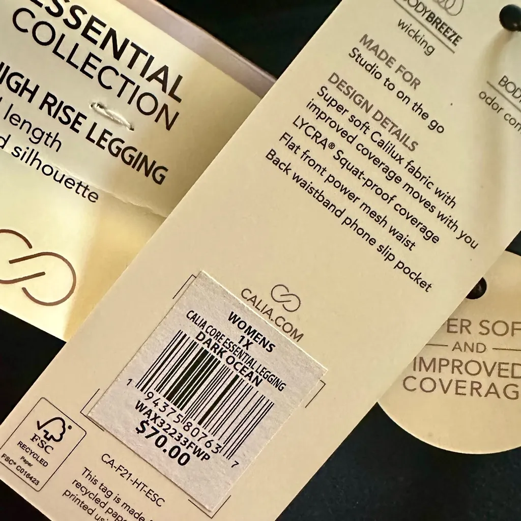 NWT Calia Women's Essential High Rise Legging Full Length, Dark Ocean, Size: 1X Blue - Image 7